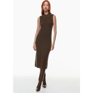 NWT Aritzia Babaton Aesthetica Dress in Rich Mocha Brown